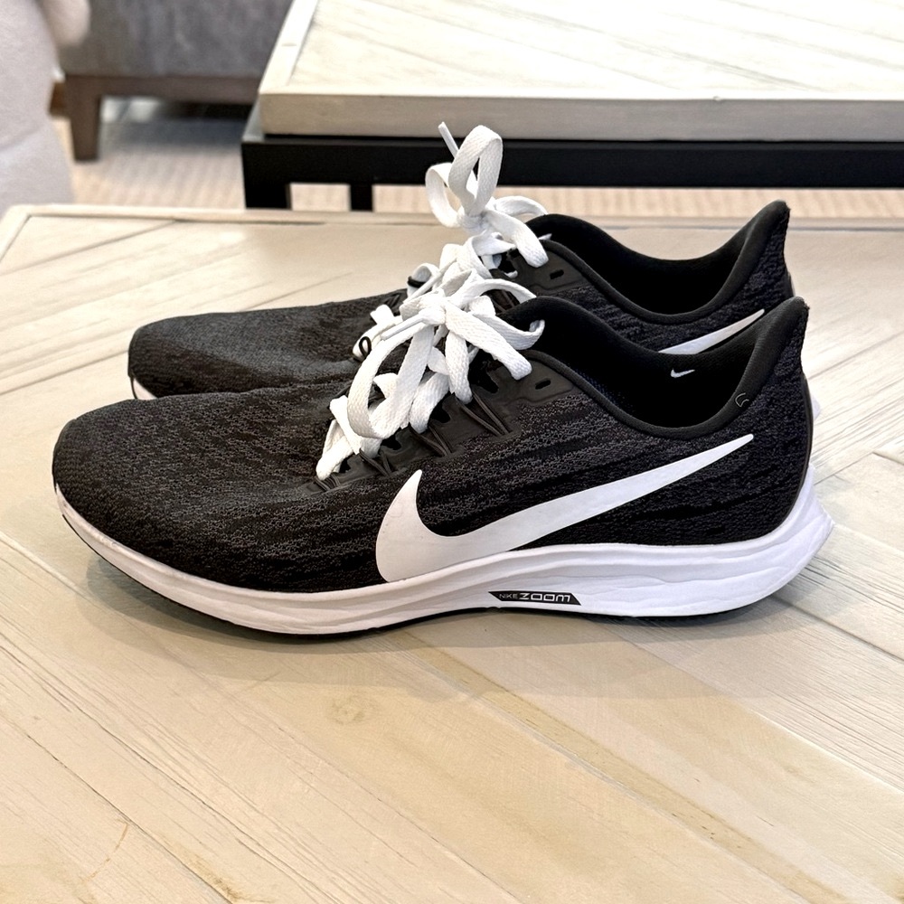 Nike Air Zoom Pegasus 36, Black/White and Thunder Grey AQ2210-004, Size 9